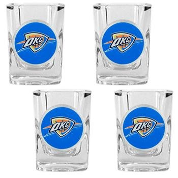 NBA Oklahoma City Thunder Four Piece Square Shot Glass Set