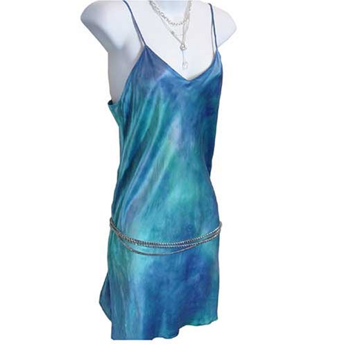 ArtisanStreet's Shades Of The Sea Silk Camisole Tunic. Hand Painted In Blue & Green. One Of A Kind.
