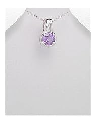 Amethyst Pendant Necklace In 92.5 Sterling Silver