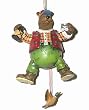 5" Duck Hunting Pull Toy Bear Christmas Ornament