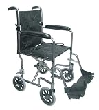 Duro-Med Light Weight Transport Chair with 8 Inch Wheels, Titanium