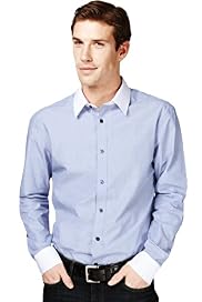 Autograph Pure Cotton Slim Fit Plain Shirt