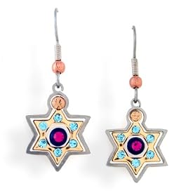 Star of David Judaic Earrings with Hypoallergenic stainless steel ear wire from the Artazia Collection #2304 JE
