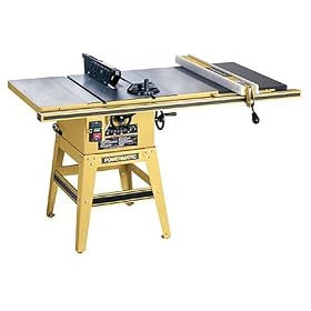 Powermatic 1791227K Model 64 Artisan 10-Inch Left Tilt 1-1/2-Horsepower Contractor Saw with 30-Inch Accu-Fence and 2 Cast Iron Extension Wings, 115/230-Volt 1-Phase