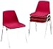 HON 10014BUR Stackaways Seating Shell Chairs, Burgundy with Chrome Frame, Four/carton