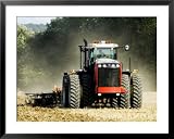 4 Wheel Drive Tractor Pulling a Disc Harrow, Cotswolds, England Photos To Go Collection Framed Art Poster Print by Martin Page, 39x31