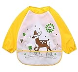 【SEBLES】 ベビー キッズ キュート エプロン マジック テープ 防水 食べはじめ 0歳 ～ 3歳 全9種類 サイズ 100cm クロスセット (バンビ,100)