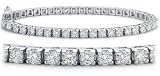 Ladies 3 Carat Diamond 14KT White Gold Tennis Bracelet
