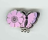 Golf Ball Marker, Magnetic, Butterfly Clip with Pink/Lavendar Flower Marker