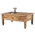 Chunky Mexican Corona Coffee Table And Drawer Living Room Pine Coffee Table