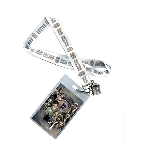 Doctor Who Chrome Effect Logo with 3d Tardis Lanyard