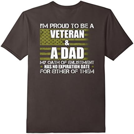 Men's I'm Proud To Be A Veteran &amp; A Dad T-shirt Father Men Woman 2XL Asphalt
