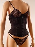Black Waist Cincher Body Shaper Stretch Lace boning Cupless