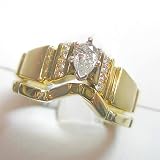 14K Diamond Wedding Set
