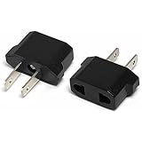 Generic (Pack of 2)Round Europe to USA Plug Adapter