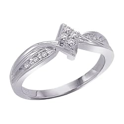 10K White Gold 1/10 ct. Diamond Engagement Ring