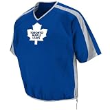 Toronto Maple Leafs Pullover Jacket: Royal/Silver Lightweight 1/2 Sleeve Tek Patch NHL Pullover Jacket