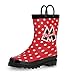 Disney Kids Girls' Minnie Mouse Character Printed Waterproof Easy-On Rubber Rain Boots (Toddler/Little Kids)