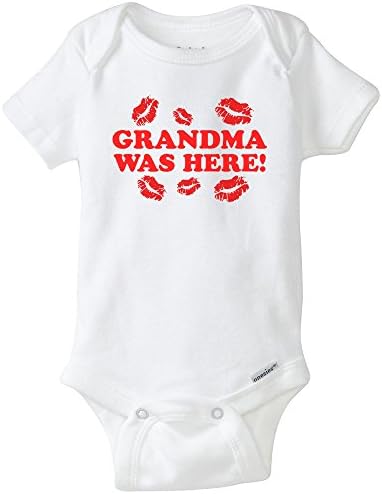 Famous Tops Grandma Was Here Funny Kisses Unisex Baby Onesies for Boys and Girls