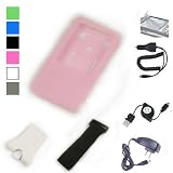 (6 in 1) Silicone Skin for Iriver E100 8 Gb 4 Gb Multimedia Player + Armband + Beltclip + Screen Protector + Car Charger + Travel Charger + USB Data Sync Cable Data Cable for Iriver E100 8gb 4gb