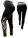 Womens Plus Size black Leggings with Elegant lace Panel Sizes YP1283 Made in USA