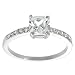 Tressa Silvertone Cushion-cut and Round-cut Cubic Zirconia Ring