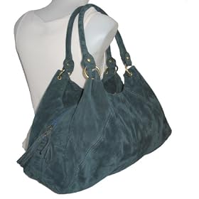 Large Faux Suede Urban Hobo Handbag