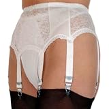 Nancies 6 strap lace panel suspender belt