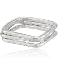 Adina Reyter Sterling Silver Square Stack Set Of 3 Rings, Size 7