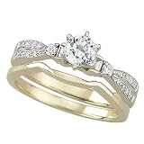 14K Yellow Gold Diamond Wedding Set Semimount