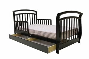 Dream On Me Deluxe Sleigh Toddler Bed, Black