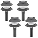 Malibu 4 Pack Solar Plastic Tier Landscape Lights with Amber LED, Black #LZ1-4