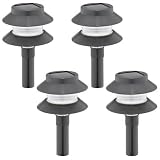 Malibu 4-Pack Solar Plastic Tier Landscape Lights with Amber LED, Black #LZ1-4