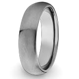 Domed Brushed Titanium Ring (7mm) - Sizes 5 - 13