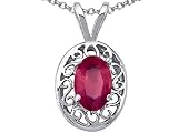 0.60 cttw Genuine Oval Ruby Pendant - 14kt White or Yellow Gold LIFETIME WARRANTY