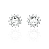 10k White Gold Diamond Earring Jackets for 1/4 Carat Stud Earrings (1/5 cttw, J-K Color, I2-I3 Clarity)