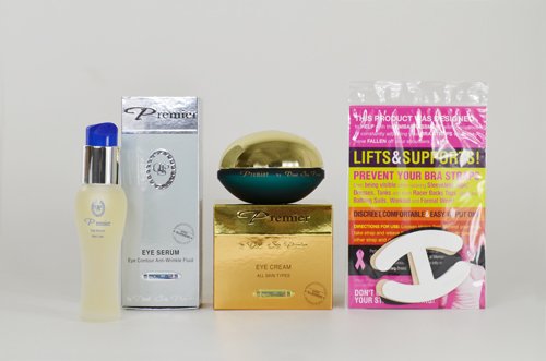 Premier Dead Sea Eye Set: Eye Serum + Eye Cream + Free Gift Bra Strap Holder
