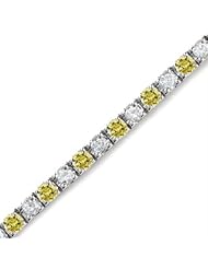 5 CT White & Yellow Diamond Bracelet 14K White Gold