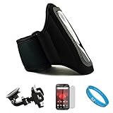 Black Moisture Resistant Protective Neoprene Exercise Workout Armband with  ....