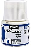 Pebeo Setacolor Opaque Fabric Paint 45-Milliliter Bottle, Titanium White