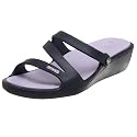 crocs Women's Patricia Open Toe Wedge,Navy/Lavendar,9 M