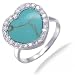 15MM Heart Shaped Imitated Blue Turquoise Ring In Sterling Silver (Available in Sizes 5-9)