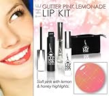 LIP INK Organic Vegan 100% Smearproof Glitter Pink Lemonade Lip Stain Kit