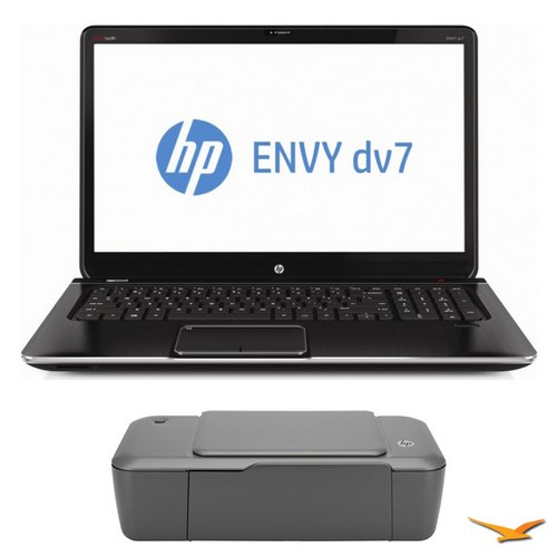 Hewlett Packard ENVY 17.3 dv7-7250us Notebook PC and HP 1000 Printer Bundle - Includes laptop and PI HP DJ 1000 Printer J110a