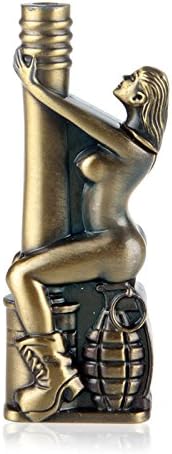 Singe Women Sit Grenade Bomb Metal Refill Butane Gas Jet Cigarette Flame Lighter (Bronze)