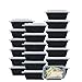 NutriBox [20 value pack] single one compartment 12oz mini Meal Prep Food Storage Containers - BPA Free Reusable Lunch bento Box with Lids - Spill proof Proof, Microwave, Dishwasher and Freezer Safe