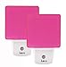 [Pack of 2] Iavo Auto ON/OFF Plug In LED Night Light with Dusk to Dawn Sensor (Pink/Red)