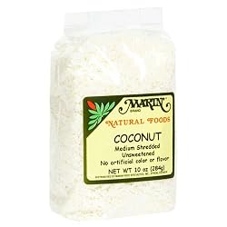 Marin Medium Shred Coconut, 10-Ounce Bags (Pack of 6)
