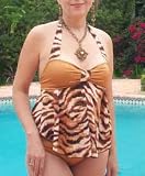 Two Piece Maternity Swimsuit - Tiger Stripes