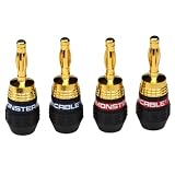 Monster Cable QL GMT-H QuickLock Gold Banana Connectors (2 Pair)